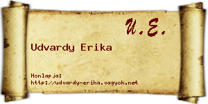 Udvardy Erika névjegykártya